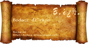 Bodacz Árkos névjegykártya